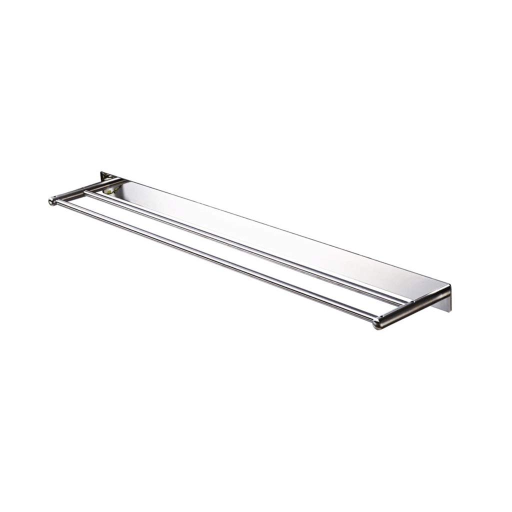 LYMJJ Stainless Steel Towel Rack - 40x4.5x3 cm Punch-Free Bathroom Towel Rail, Space-Saving Silver Towel Storage for Kitchen, Spa & Laundry Room Organization