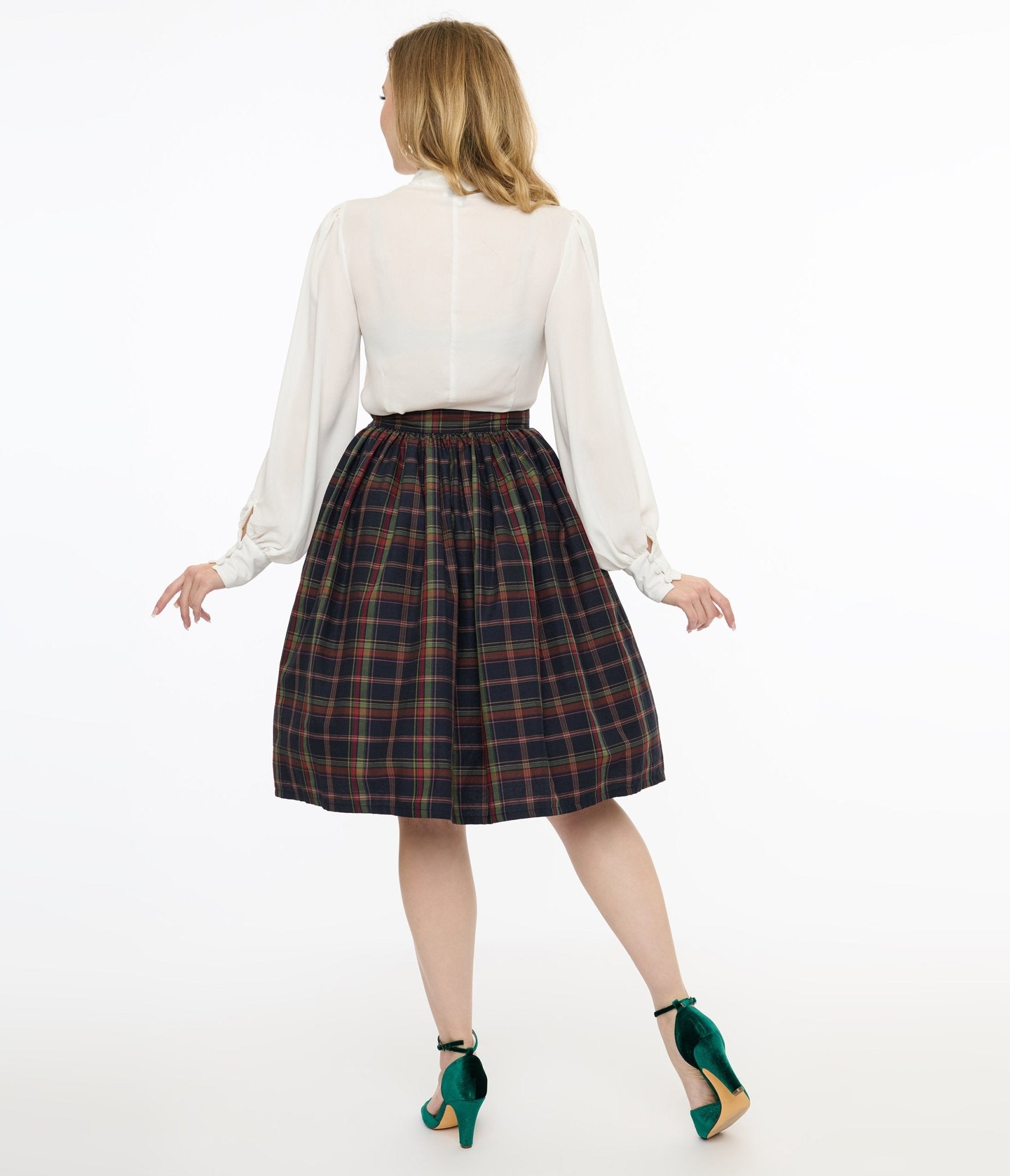 Vintage 1950s Black Plaid Swing Skirt - Retro A-Line Skirt for Women | Perfect for Swing Dancing, Cocktail Parties & Rockabilly Fashion