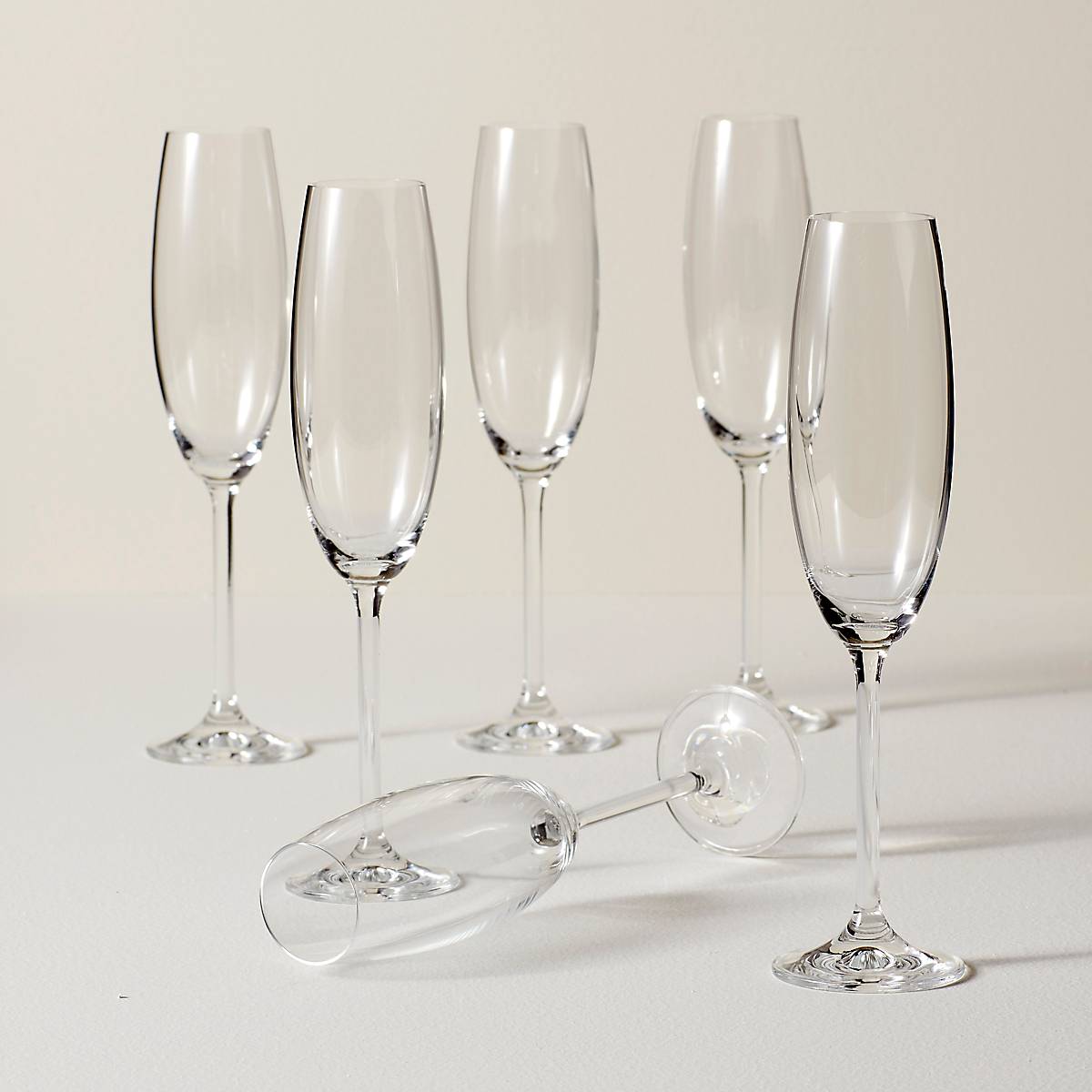 Premium Tuscany Classics Champagne Flute Glasses Set of 6 - Elegant Crystal Clear Wine Glasses for Weddings, Parties & Celebrations