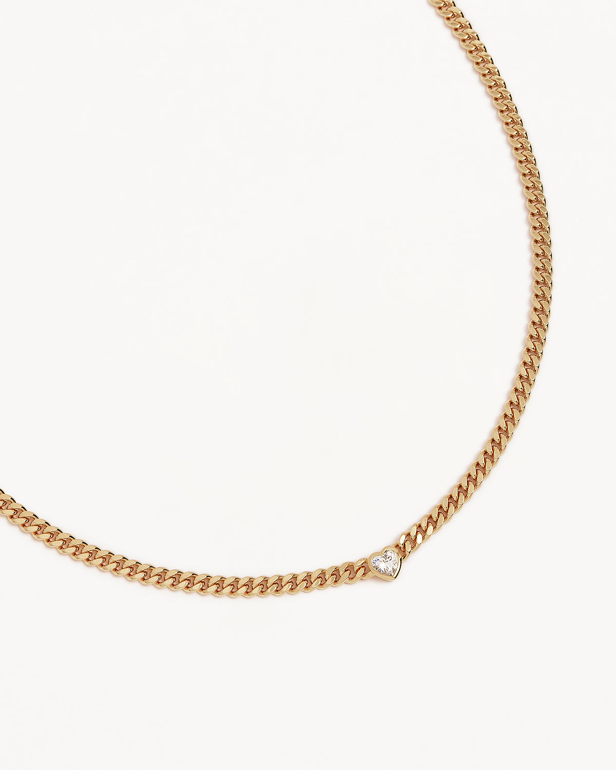 18K Gold Vermeil Radiant Heart Curb Choker Necklace for Women - Elegant Layering Piece for Valentine's Day, Anniversary & Date Night Jewelry Gift