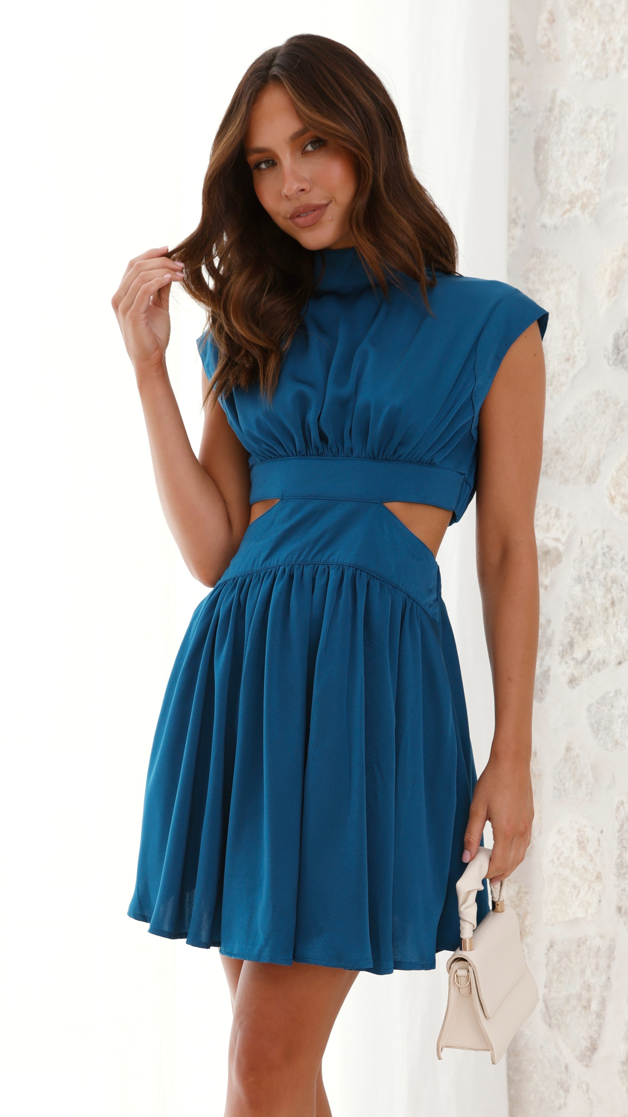 Beatrice Mini Dress in Teal - Elegant Women's Party & Cocktail Dress for Evening Events