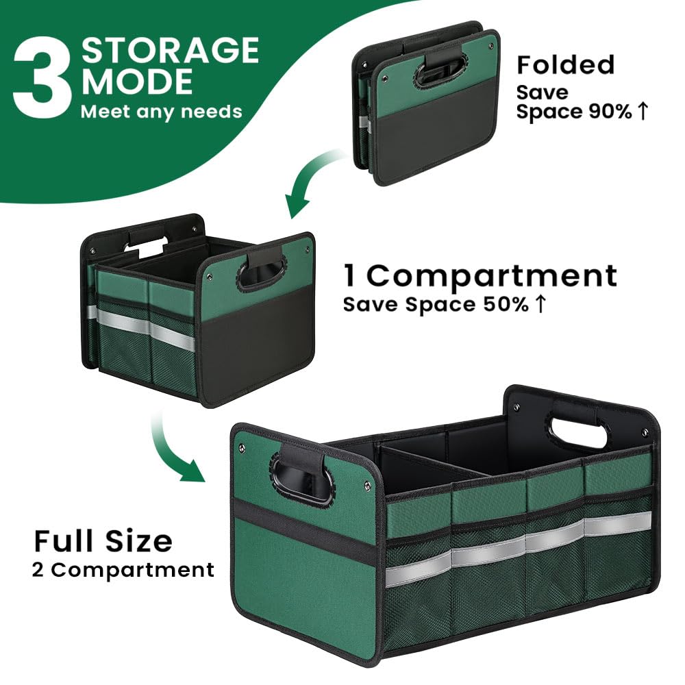 50L Waterproof Car Trunk Organizer with Reinforced Handles & Non-Slip Bottom - Durable Polyester Storage for SUV, Sedan, Truck, Minivan | Perfect for Road Trips, Grocery Shopping & Travel Gear Organization