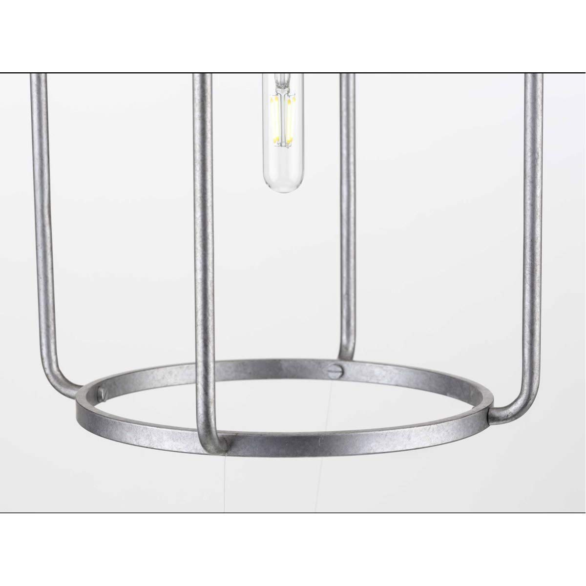 Progress Lighting Bonn Collection 4-Light Farmhouse Pendant Light - Galvanized Metal Finish for Kitchen Island, Dining Room or Entryway Lighting