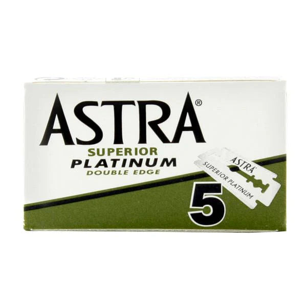 Astra Double Edge Razor Blades - 5 Pack | Premium Stainless Steel for Smooth Shaving | Perfect for Men's Grooming & Barber Shops