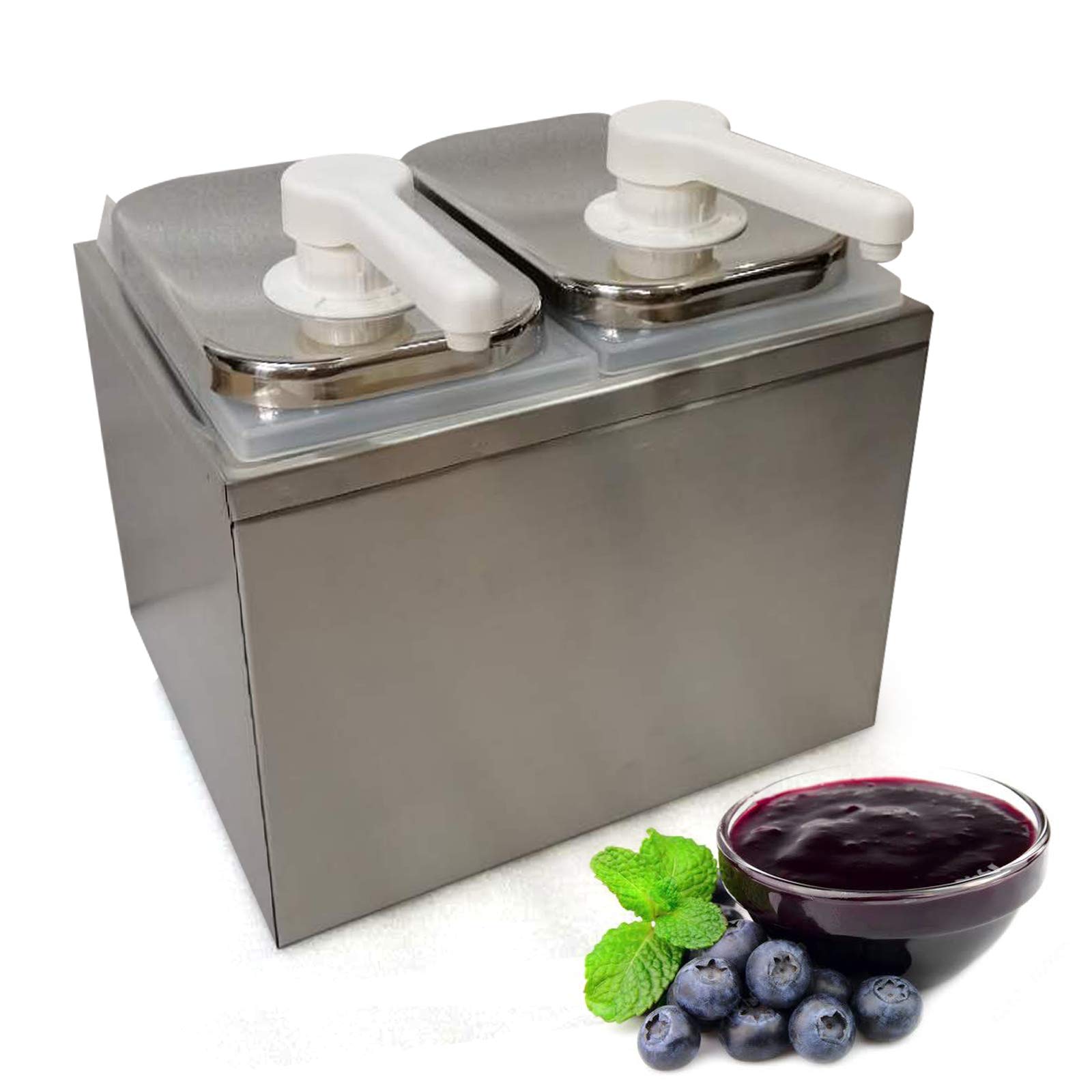 Stainless Steel Sauce Pump Dispenser for Ketchup, Salad & Jam - 2 Head