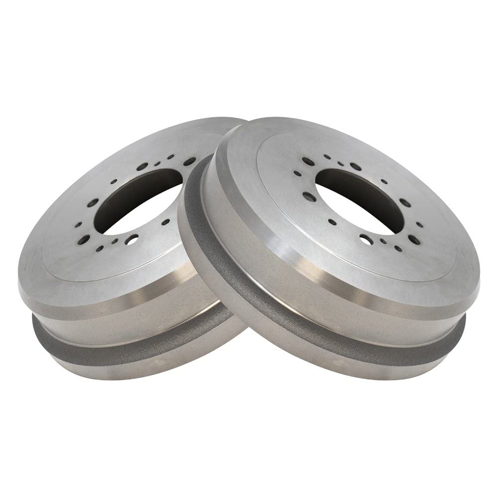 TRQ Rear Brake Drum Pair Set Compatible with 1986-2002 Toyota 4Runner, 1986-1995 Toyota Pickup, 1993-1998 Toyota T100, 1995-2004 Tacoma, 2000-2002 Tundra - Durable Replacement for Smooth Braking Performance in Off-Road & Daily Driving