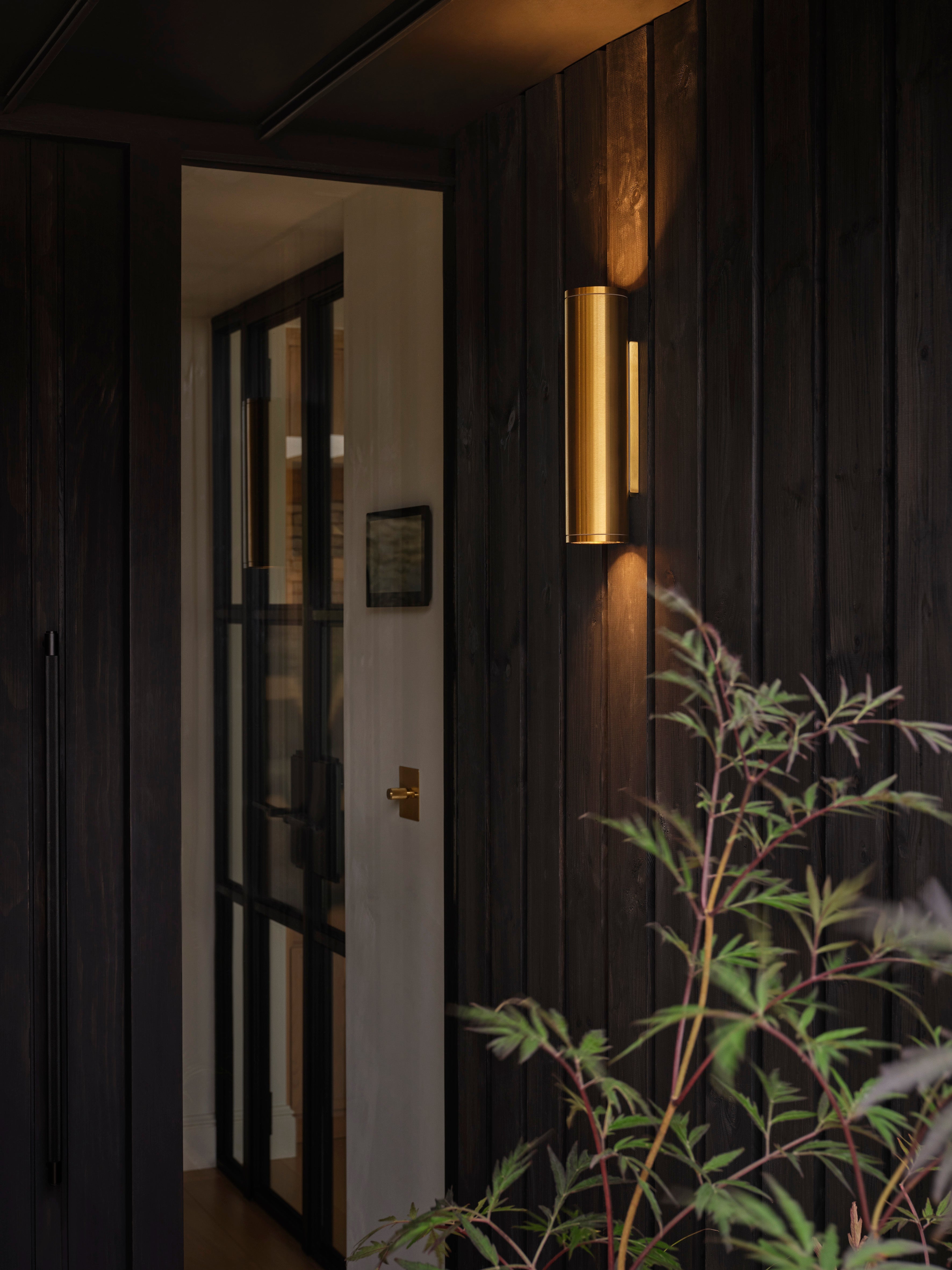 Ava 1/2Lt Coastal Wall Light - Brushed Stainless Steel/PVD Brushed Brass GU10 IP44 - Perfect for Beach House, Patio & Outdoor Lighting