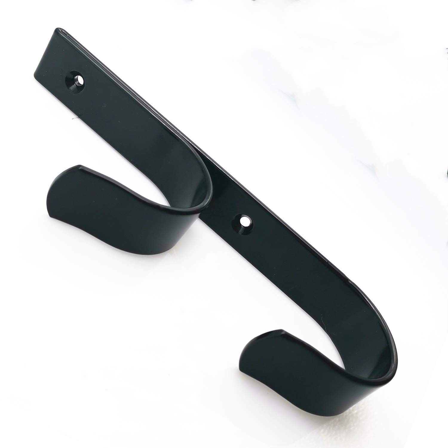 2-Pack Heavy Duty Black Aluminum Pool Pole Hangers with Screws - Durable Hook Holders for Swimming Pool Accessories, Telescopic Poles, Skimmers, Nets, Brushes & Vacuum Hoses - Perfect for Pool Maintenance & Cleaning