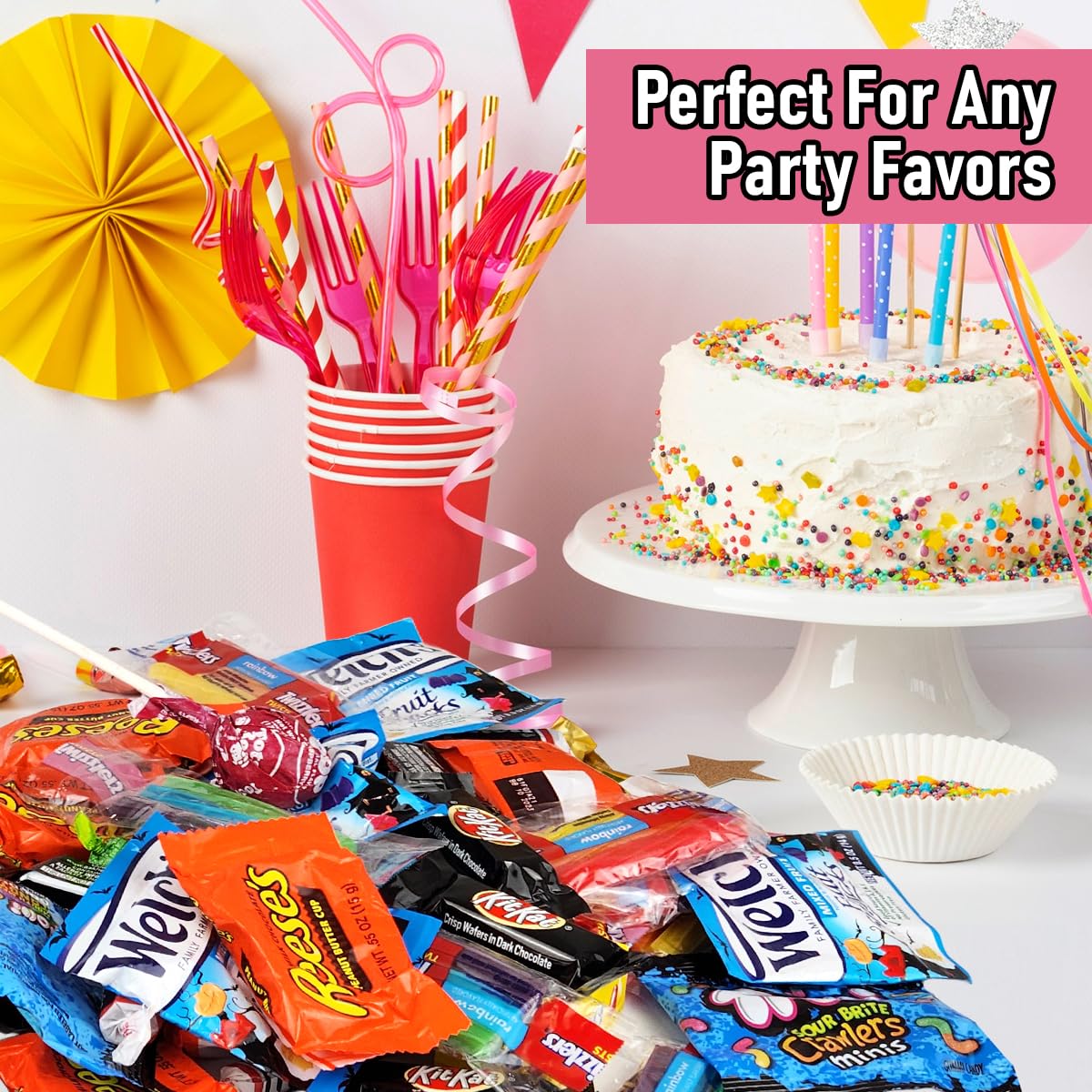 Bulk Individually Wrapped Assorted Candy Mix - Fun Size Chocolate Variety Pack with Kit Kat, Dots & Welch's - 5 LB Box for Halloween, Parties, Office Treats & Gift Baskets