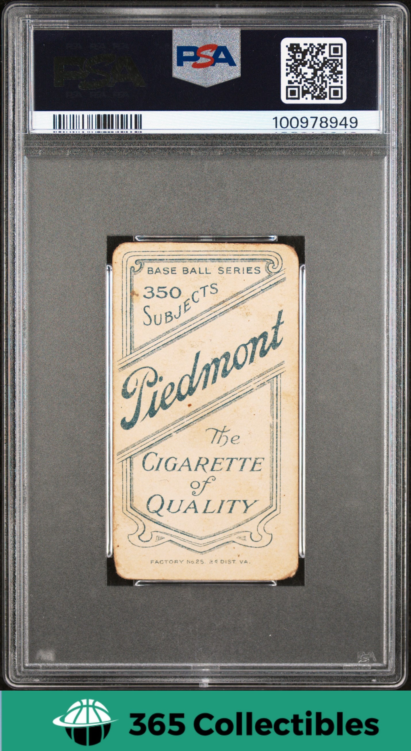 1909 T206 Piedmont 350 Tobacco Baseball Card - George McBride PSA 1.5 (VG-EX) - Vintage Sports Memorabilia for Collectors & Display