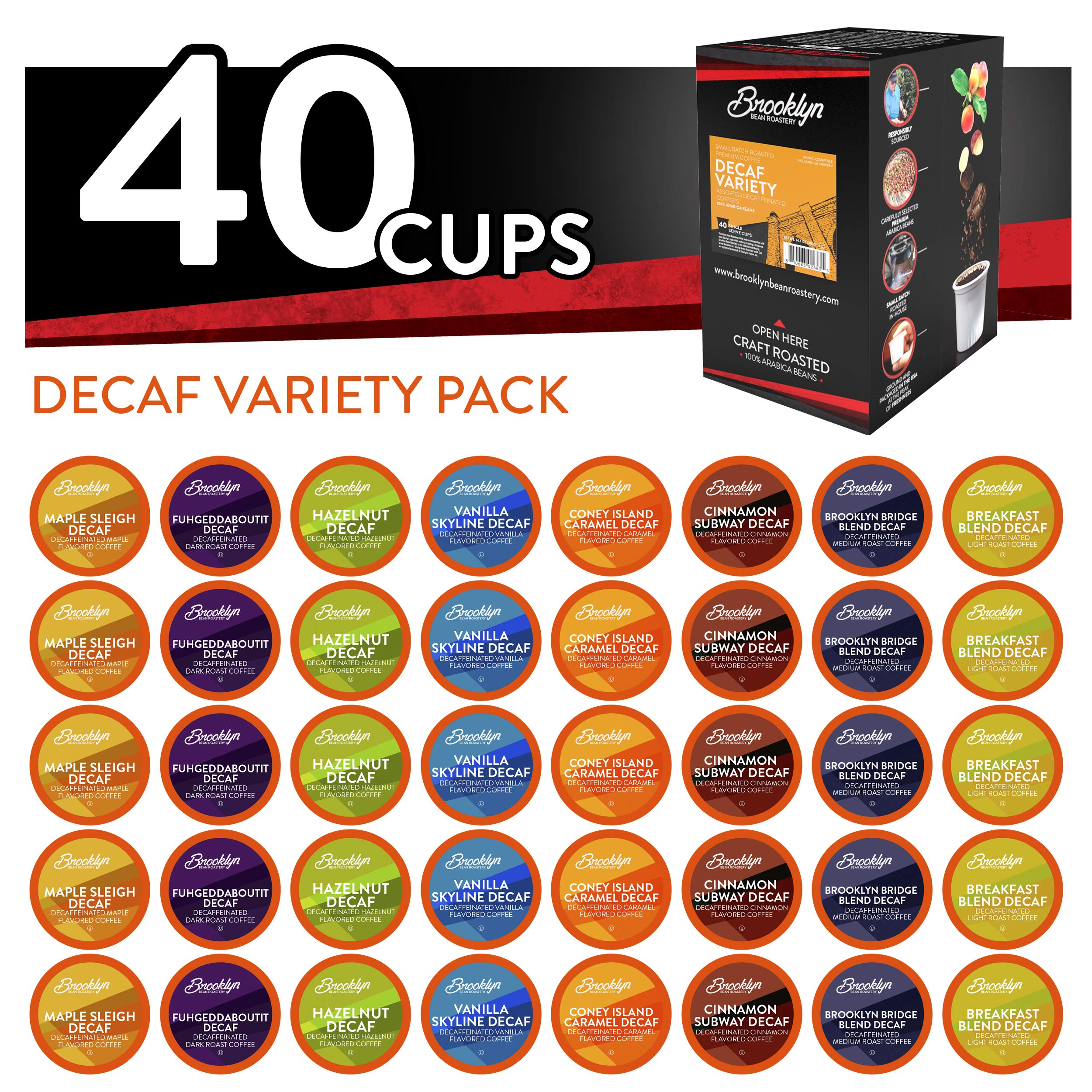 Decaf Coffee Pods for Keurig - 40ct Variety Pack | Perfect for Office & Home Brewing