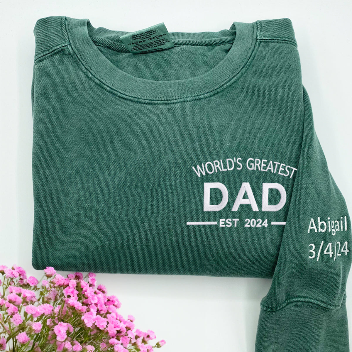 Custom Comfort Color® Embroidered World's Greatest Dad T-Shirt - Perfect for Father's Day Gifts, Birthday Presents & Casual Wear