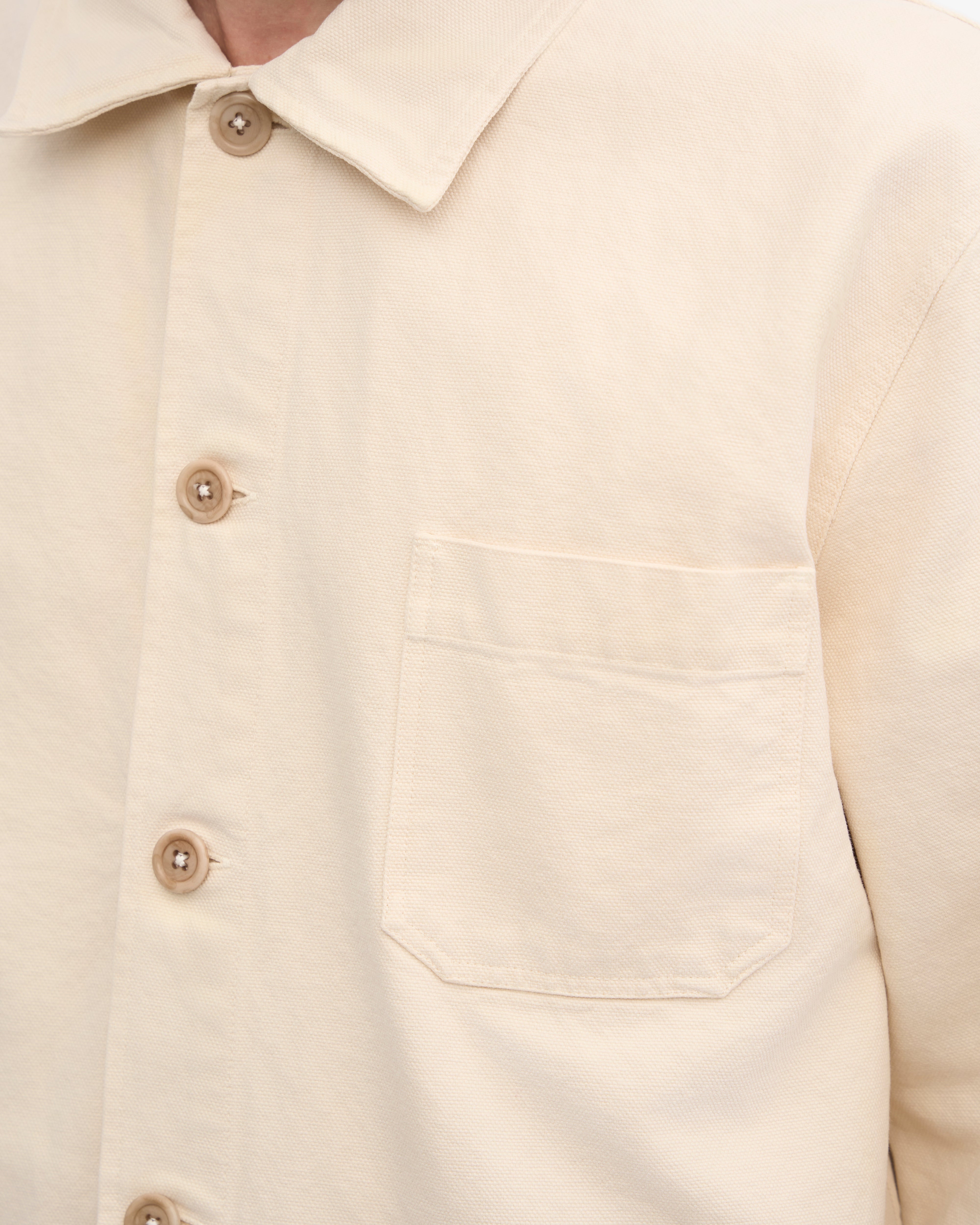 Organic Workwear Jacket for Men & Women | Ivory White Cotton Twill Jacket | Durable & Comfortable for Outdoor Work, Gardening & Casual Wear