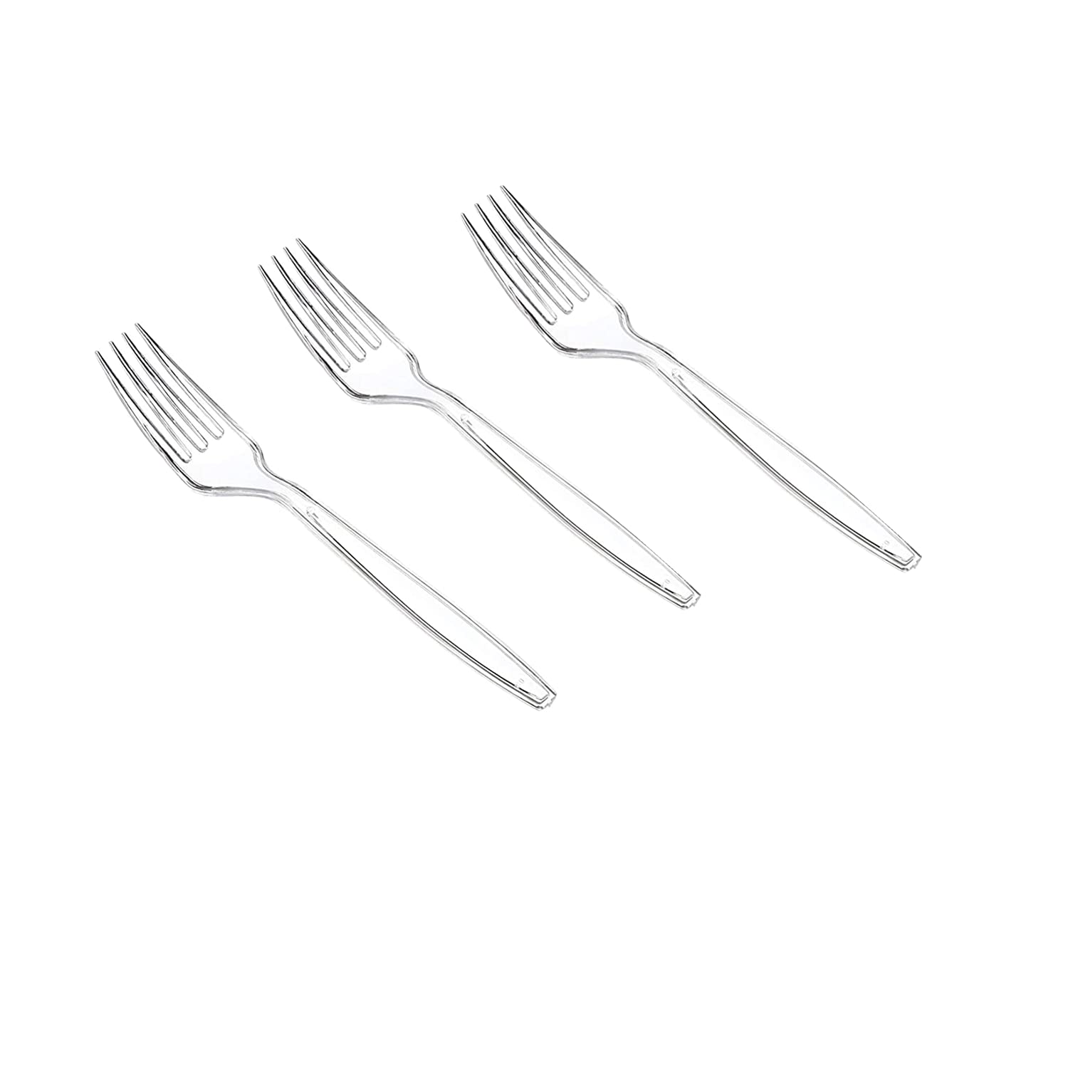 100pcs Clear Plastic Forks - Disposable Transparent Party Forks for Picnics, BBQs, Weddings & Events (BPA-Free)