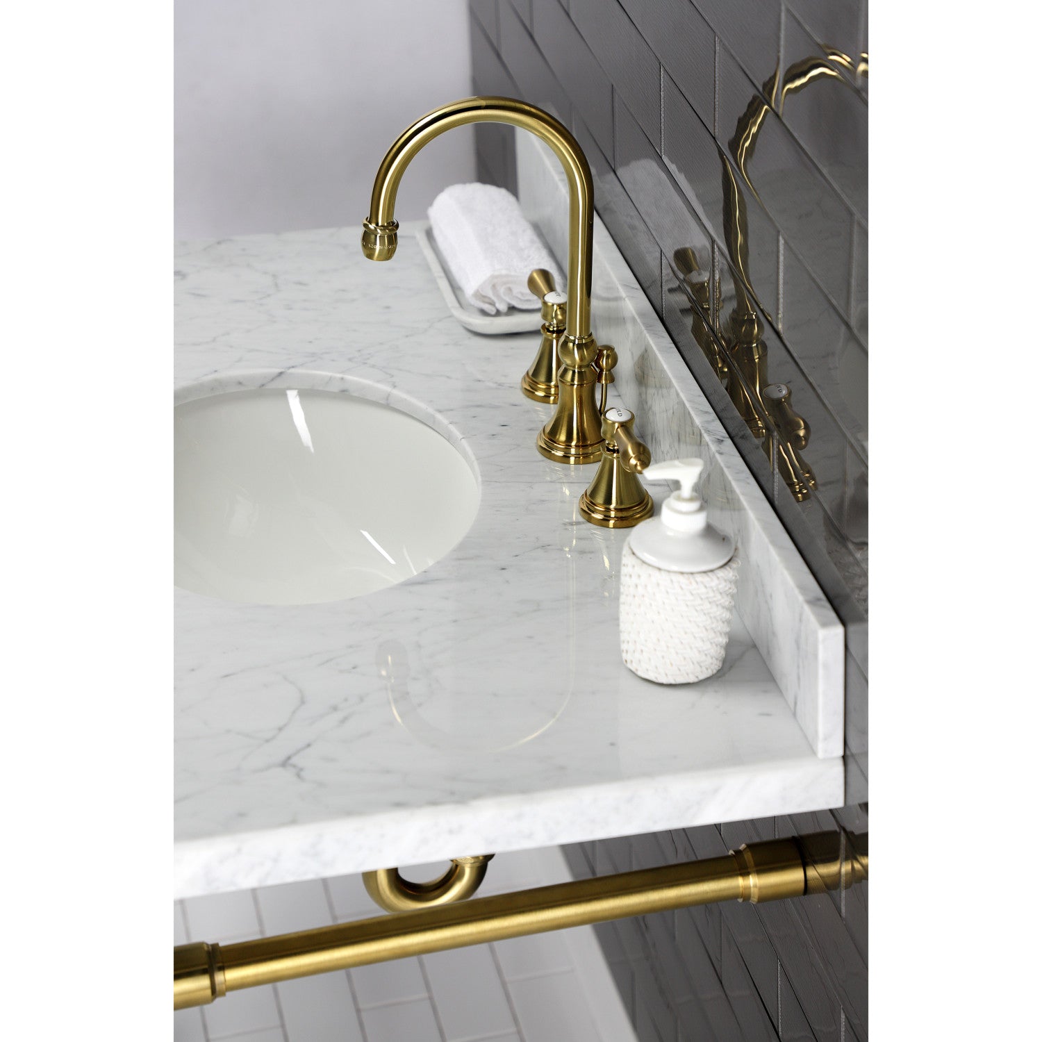 Stainless Steel Console Sink Legs - Dreyfuss Modern Bathroom Vanity Support for Farmhouse & Industrial Style - Perfect for Bathroom Remodeling & Rustic Home Decor