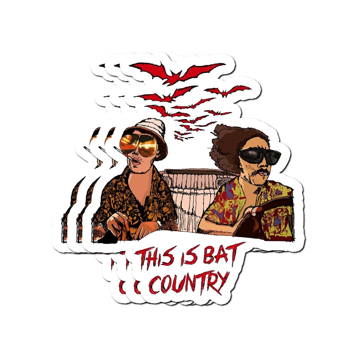 WillettaStore Bat Country Stickers - Pack of 3 Unique Vinyl Decals for Laptops, Water Bottles & DIY Crafts - Perfect for Halloween Decor & Goth Aesthetic