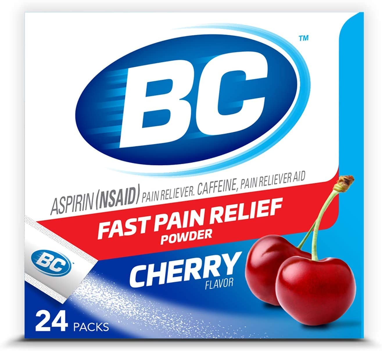 3 Pack BC Cherry Analgesic Pain Relief Powders - 24 Count Each | Fast-Acting Headache & Muscle Pain Relief for Home, Office & Travel
