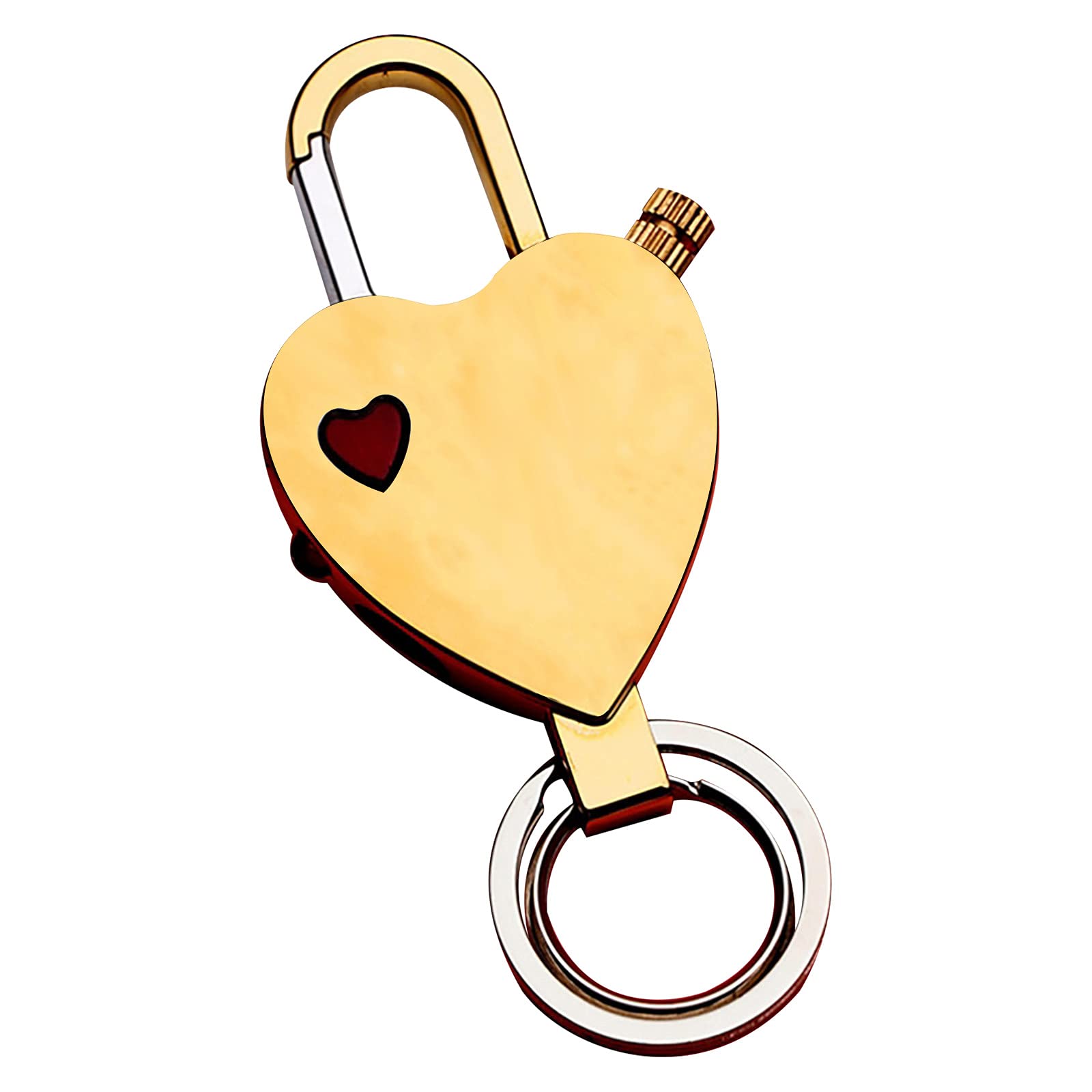 Anywhere Never Ending Permanent Match - Waterproof Colorful Heart Metal Keychain Lighter with LED & Cotton Core - Fire Starter for Camping, Hiking, Emergency Kits & Outdoor Adventures (Gold)