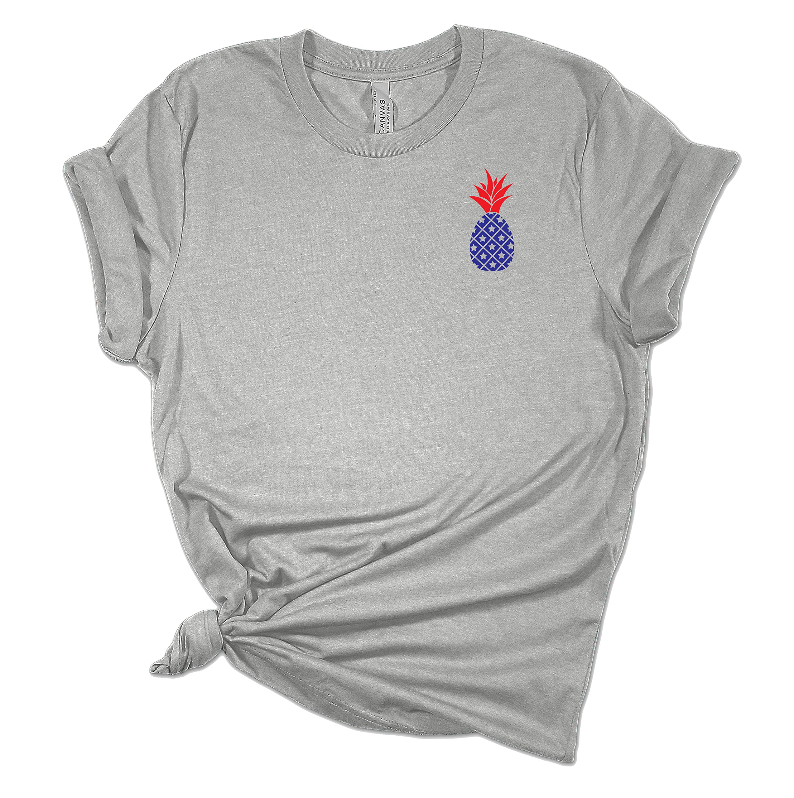 Trenz Shirt Company Women's Patriotic USA Flag Pineapple Graphic Short Sleeve T-Shirt - Perfect for 4th of July, Summer Outfits & Casual Wear