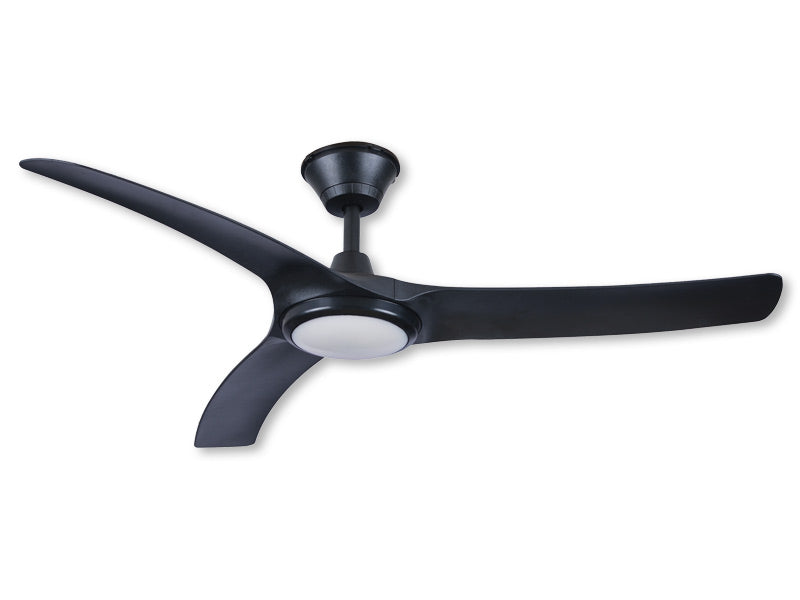 52 Inch Aqua V2 DC Motor Indoor/Outdoor Ceiling Fan with Matte Black and Koa Wood Blades - IP67 Waterproof for Patio, Deck, and Covered Porch Use