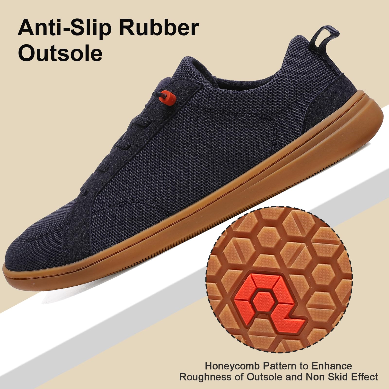 Men's Barefoot Wide Toe Box Shoes - Zero Drop Minimalist Slip-On Walking Shoes for Men | Extra Wide Comfort for Natural Movement | Perfect for Hiking, Gym & Everyday Wear