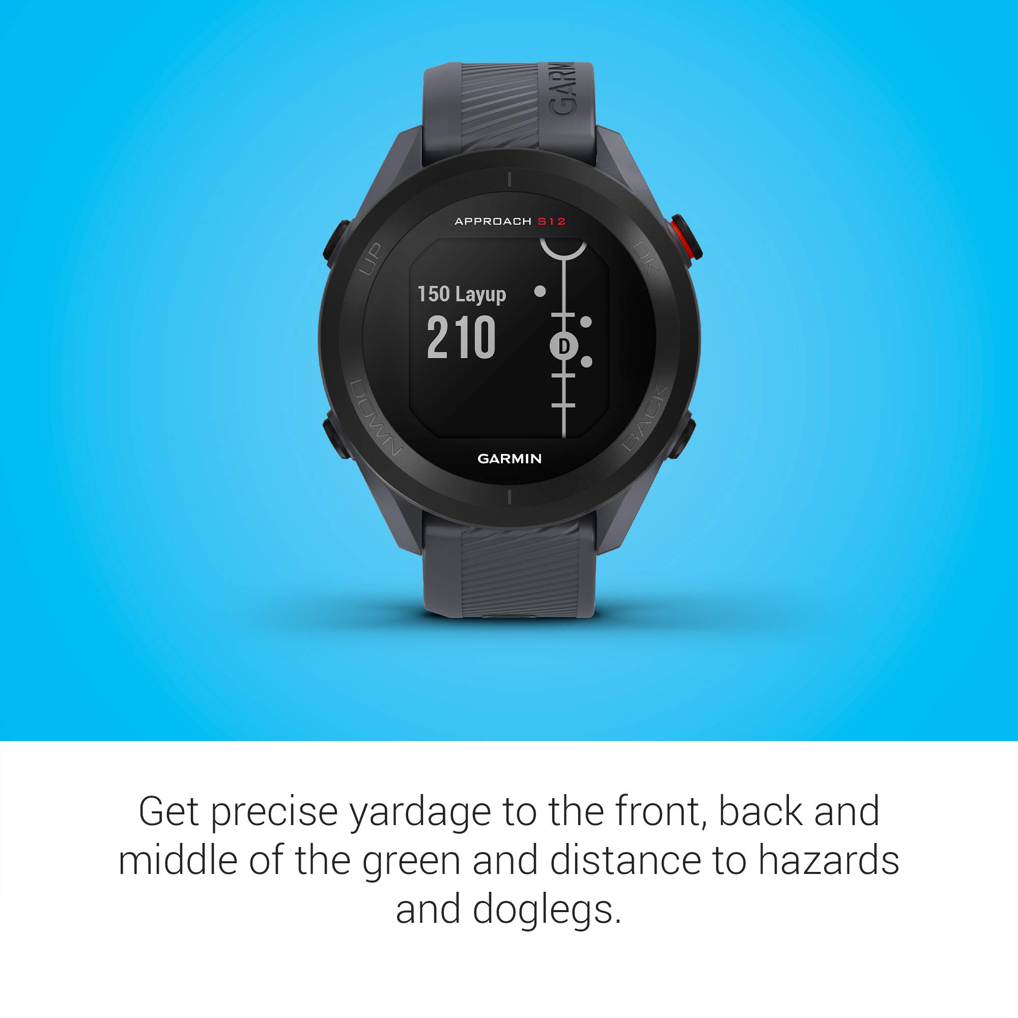 Garmin Approach S12 Golf GPS Watch with 42,000 Preloaded CourseView Maps, Scorekeeping & Sunlight Readable Display - Syncs with Garmin Golf App | Perfect for Tournaments & Practice Rounds | Signature Stand Power Bundle Included