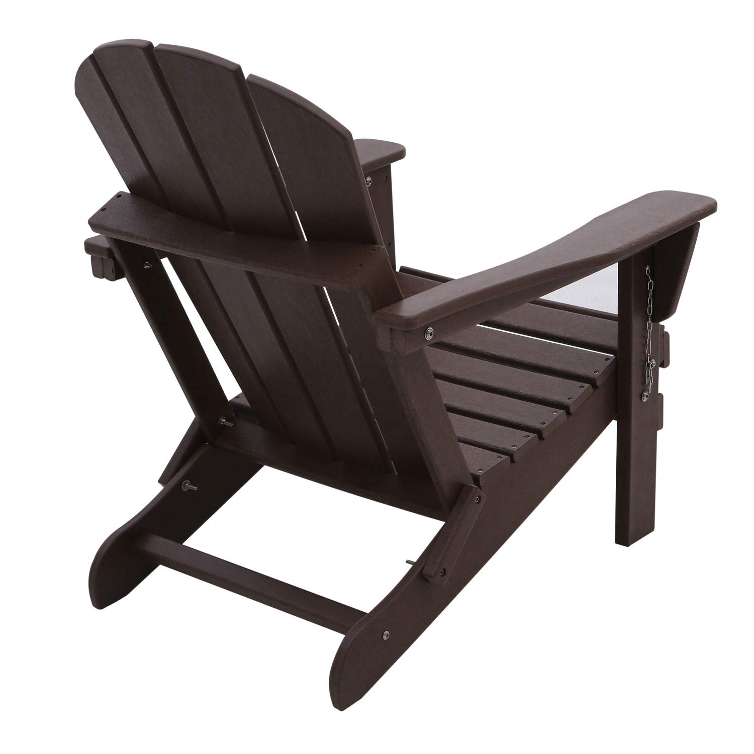 Premium WO Home Adirondack Chair - Foldable Outdoor Lounger for Fire Pit, Beach, Balcony, Backyard, Patio & Pool - Durable Garden Furniture in Dark Brown - Perfect for Relaxing, Sunbathing & Outdoor Entertaining