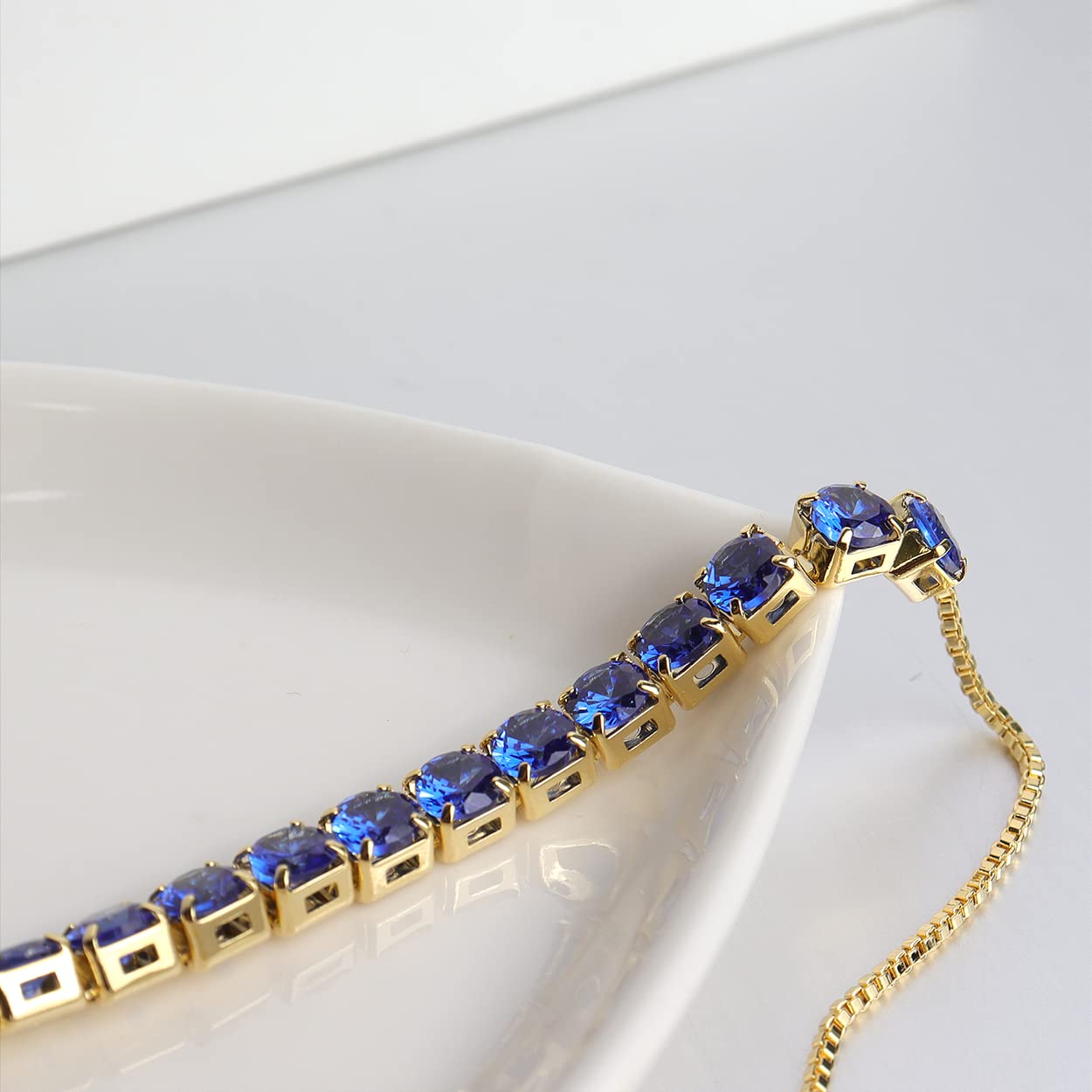 Elegant Gold Tennis Bracelet for Women - Adjustable Slider with Shiny Cubic Zirconia CZ Rhinestones | Perfect for Summer Wear, Weddings & Special Occasions | Stylish Jewelry Gift Idea