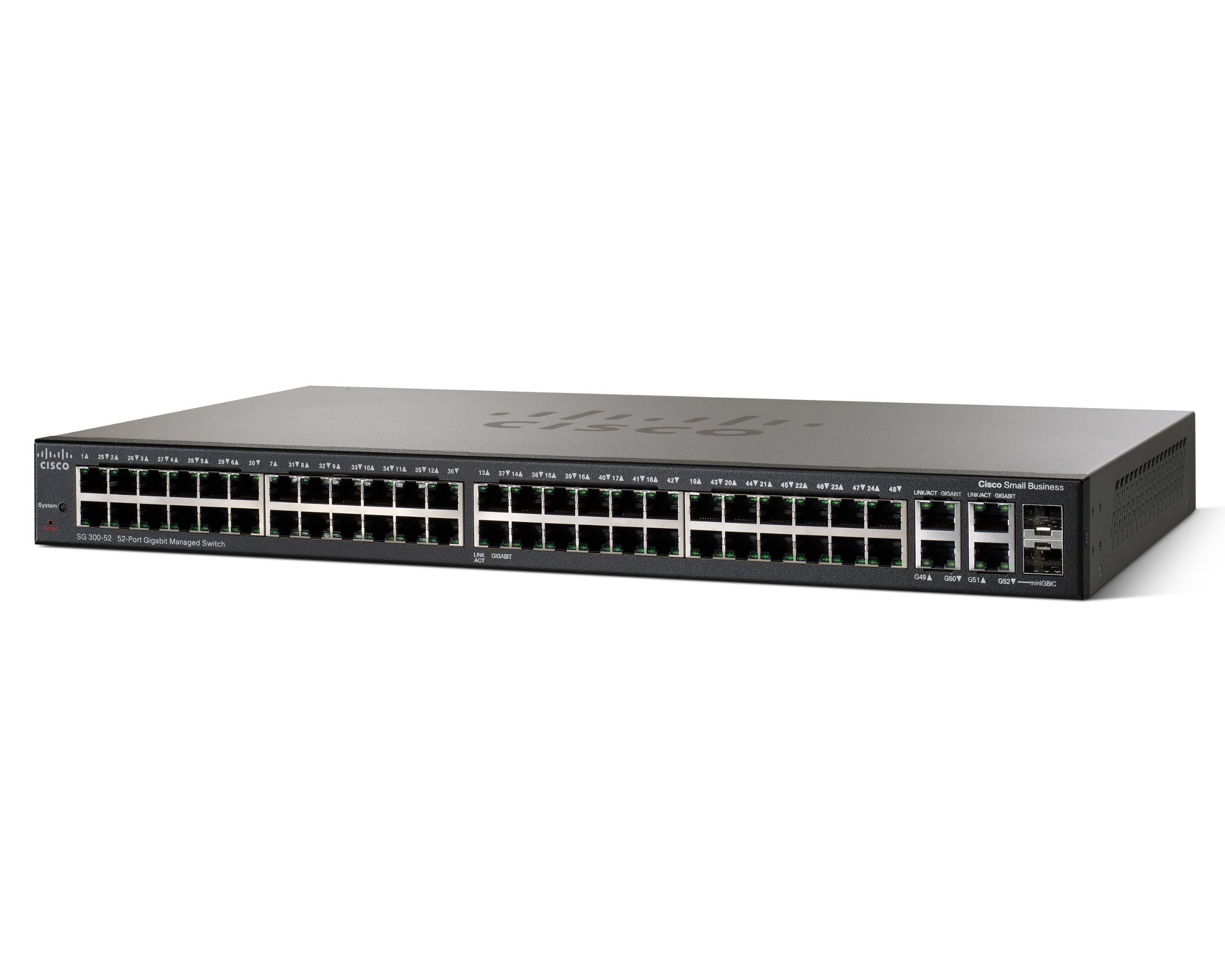 Cisco SG300-52-K9 52-Port Gigabit Managed Network Switch | Layer 3 Lite | VLAN Support | Business & Home Office Networking | Renewed Certified | Ideal for Small Business, Office & Home Server Setup