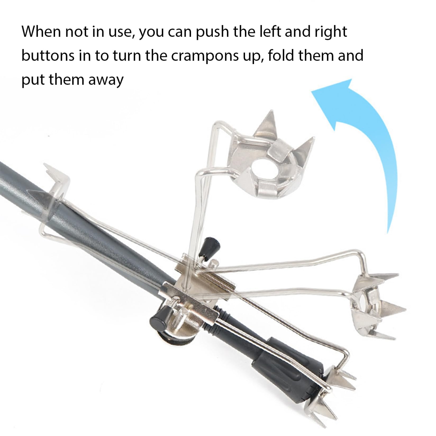 2PCS Stainless Steel 5-Prong Ice Tip Attachment for Canes - Universal Non-Slip Ice Grip for Winter Safety | Perfect for Snowy Walkways, Icy Pavements & Outdoor Winter Activities