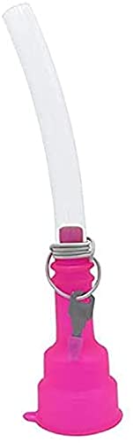 Can Beer Snorkel Funnel Drinking Straw - Portable Bar Drinking Tool for Wine, Cans, Bottles & Cups | Disassembles for Pocket Storage | Perfect for Parties, Games & Buffets (Pink) - Great for BBQs, Tailgating & College Events
