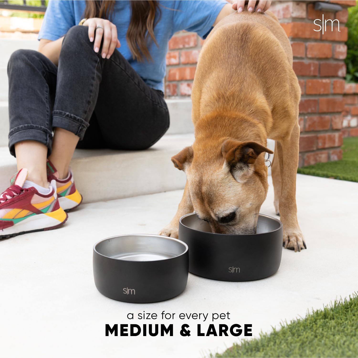 Stainless Steel Pet Water & Food Bowl for Dogs and Cats - Insulated, Non-Slip, BPA Free - Bentley Collection Medium 32oz Deep Ocean - Perfect for Home, Travel, and Outdoor Use