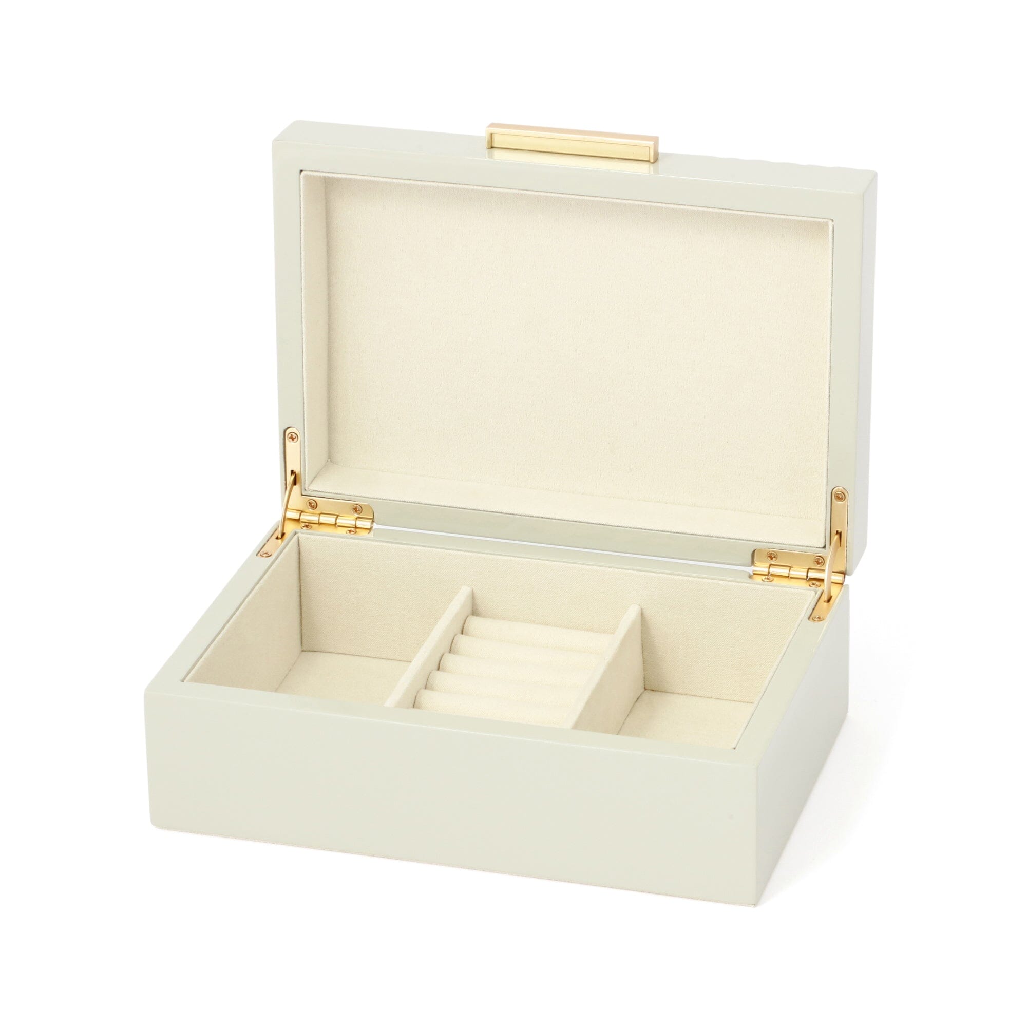 Elegant Grey Lacquer Stripe Jewelry Box - Small Size for Rings, Earrings & Necklaces - Perfect for Travel, Home Decor & Gift Giving