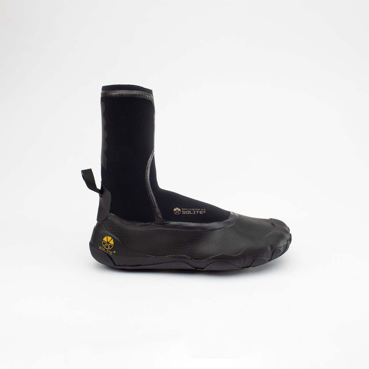 SOLITE 5mm Neoprene Booties Custom 2.0 - Black/Gum Color with Heat Booster Socks - Waterproof & Warm for Surfing, Diving & Cold Water Activities