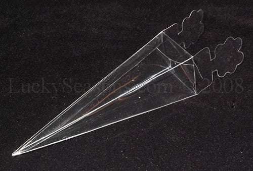 100 Pack Clear Pyramid Triangle Small Gift Boxes for Jewelry, Candy, Chocolate & Soap - Perfect for Party Favors, Wedding Bomboniere & Special Occasions