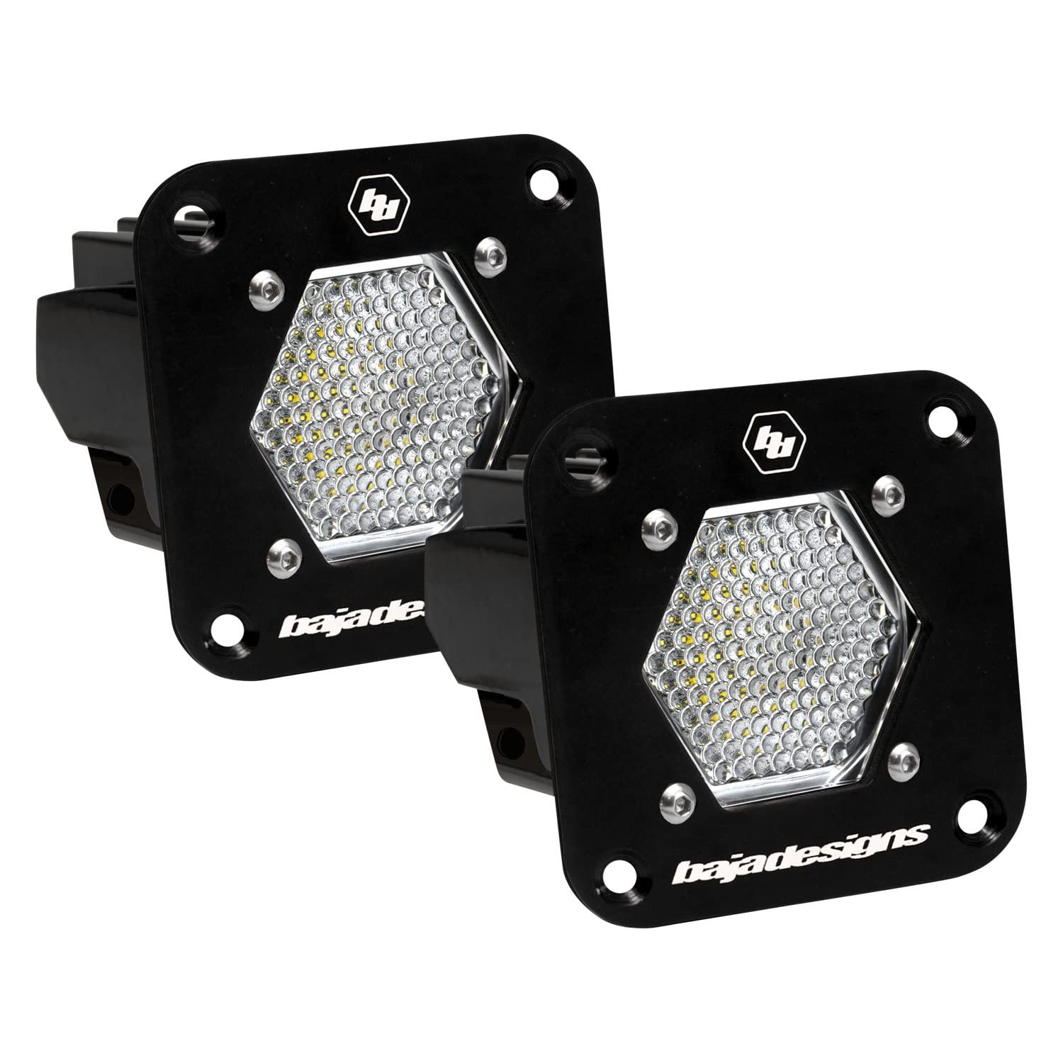 Baja Designs S1 Black Flush Mount LED Light Pod Reverse Kit - High Performance Off-Road Lighting for Trucks, Jeeps & ATVs (Work/Scene Lighting, Clear Lens) - Perfect for Night Driving, Camping & Emergency Backup Lights