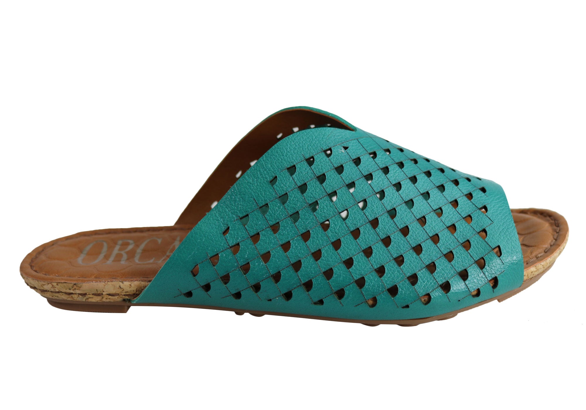 Orcade Natalie Women's Comfort Leather Slides Sandals - Made in Brazil - Perfect for Beach, Pool & Summer Casual Wear