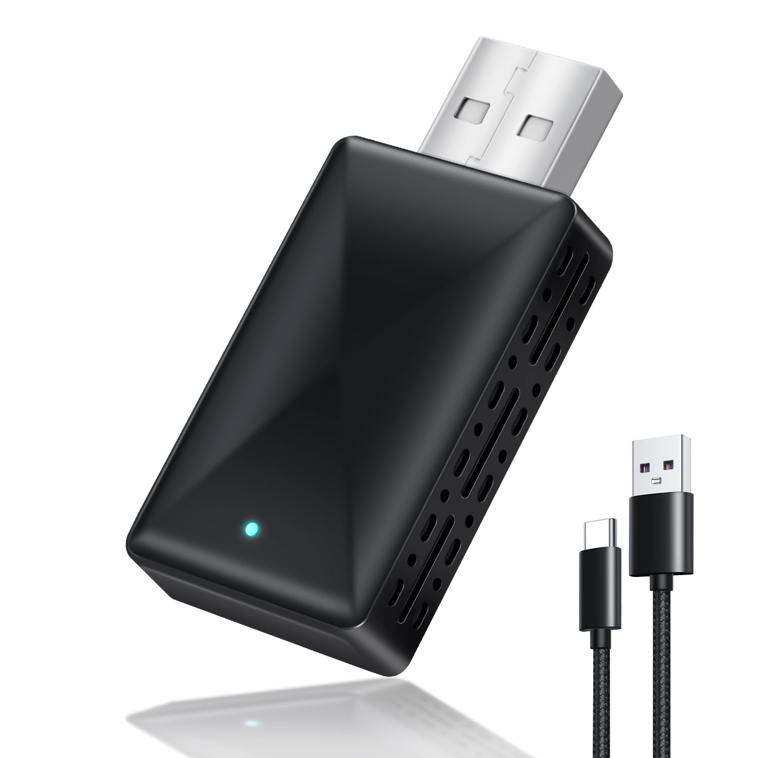 Wireless CarPlay Adapter for iPhone & Android - Plug & Play Bluetooth Dongle Converts Wired to Wireless CarPlay/Android Auto - Compatible with iOS 12+ & Android 11+ - Perfect for Commuting, Road Trips & Hands-Free Driving