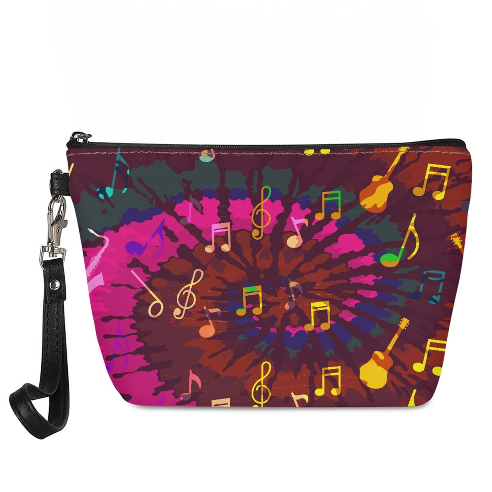 Tie-Dye Horse Print Makeup Bag - Waterproof Cosmetic Organizer & Travel Storage Pouch - PU Leather Zipper Coin Purse for Women - Perfect for Travel, Gym, and Everyday Use