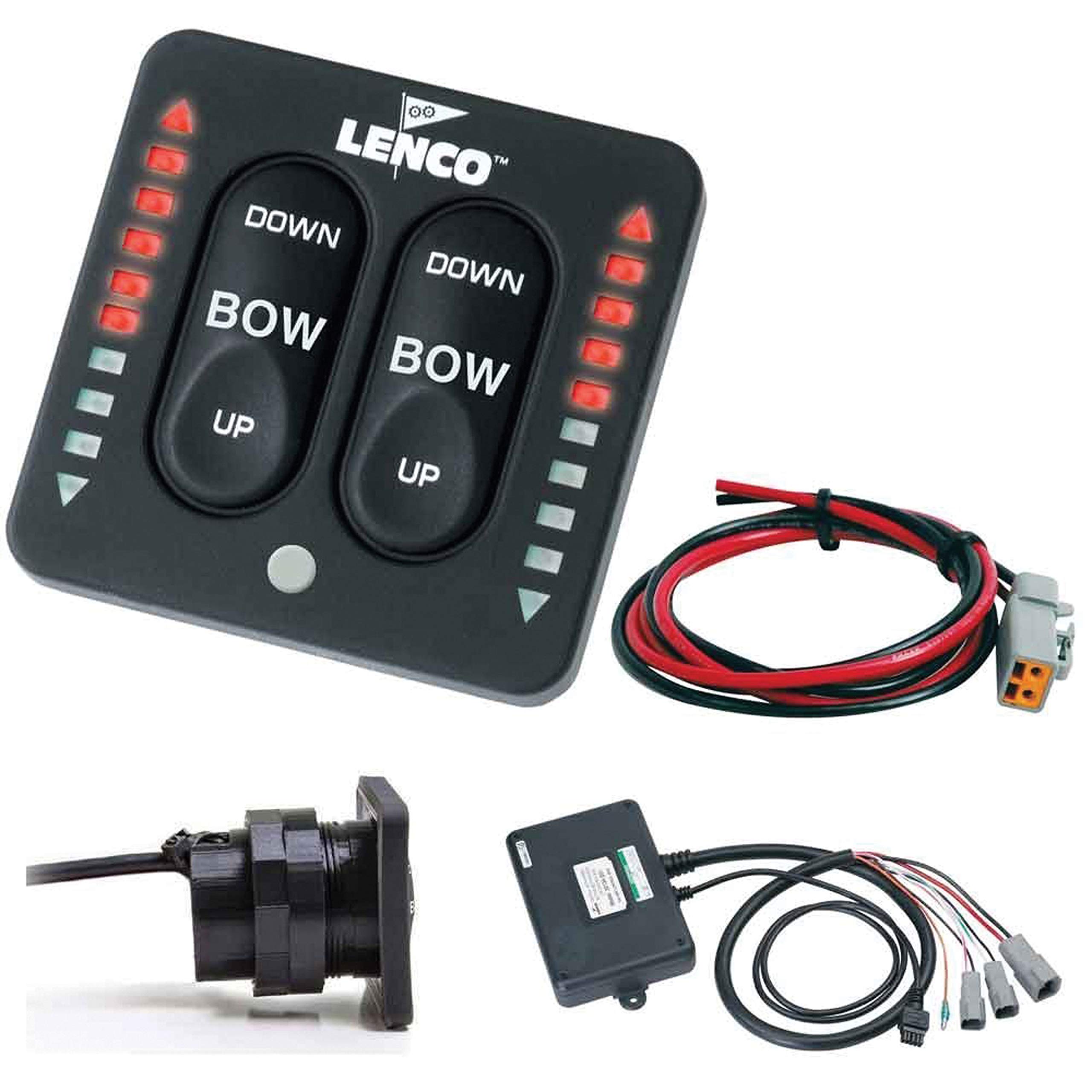 LENCO Marine 15270-001 LED Tactile Switch with Pigtail - Waterproof Boat Switch for Marine & RV Electrical Systems