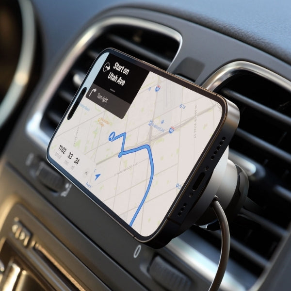Belkin Qi2 15W Wireless Car Charger Adapter - Fast Charging for iPhone 15, Samsung Galaxy S23 - Perfect for Commuting & Road Trips
