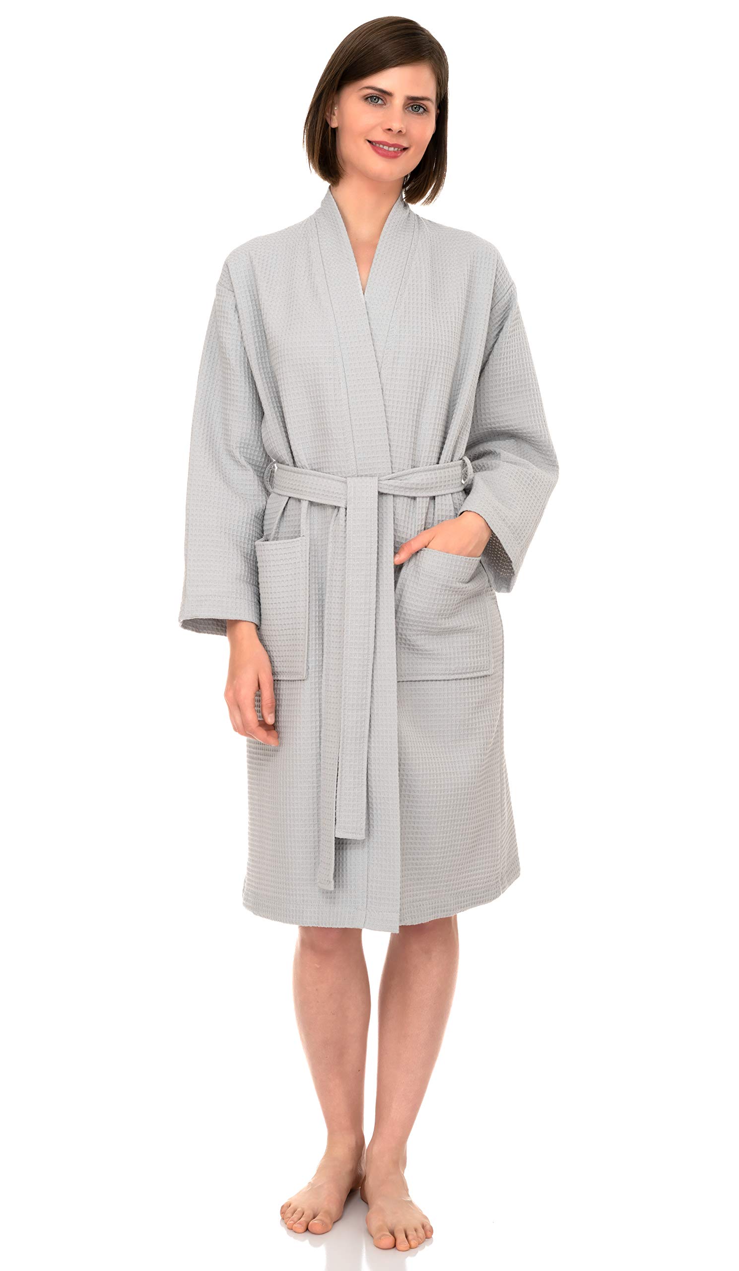 Soft Women's Waffle Kimono Spa Bathrobe - Cozy Terry Cloth Robe for Relaxation & Lounge Wear - Perfect for Home, Spa Days & Gift Giving