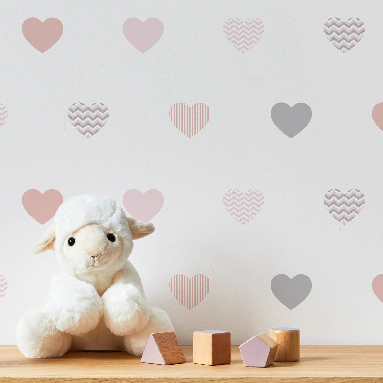 Pink Boho Heart Wall Stickers - Removable Nursery Decals for Girls' Bedroom | DIY Home Decor, Kids Room Wall Art, Playroom & Dorm Room Decoration