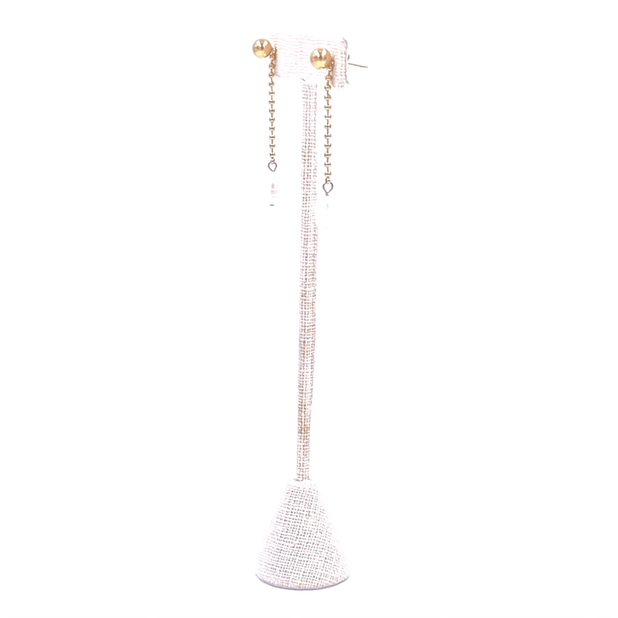 Ashley Gold Stainless Steel Single Drop Freshwater Pearl Stud Earrings - Elegant Jewelry for Women, Perfect for Weddings, Parties & Daily Wear