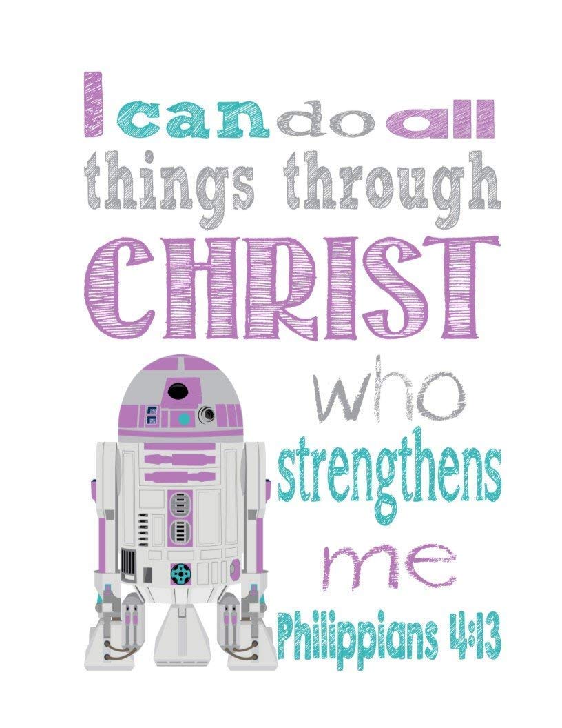 Star Wars Nursery Decor Set of 4 Inspirational Wall Art Prints - Jyn Erso, R2D2, Love Themed Baby Room Decor - 8x10, 11x14, 16x20 Inches - Perfect for Baby Showers, Gender Reveals & Themed Nurseries