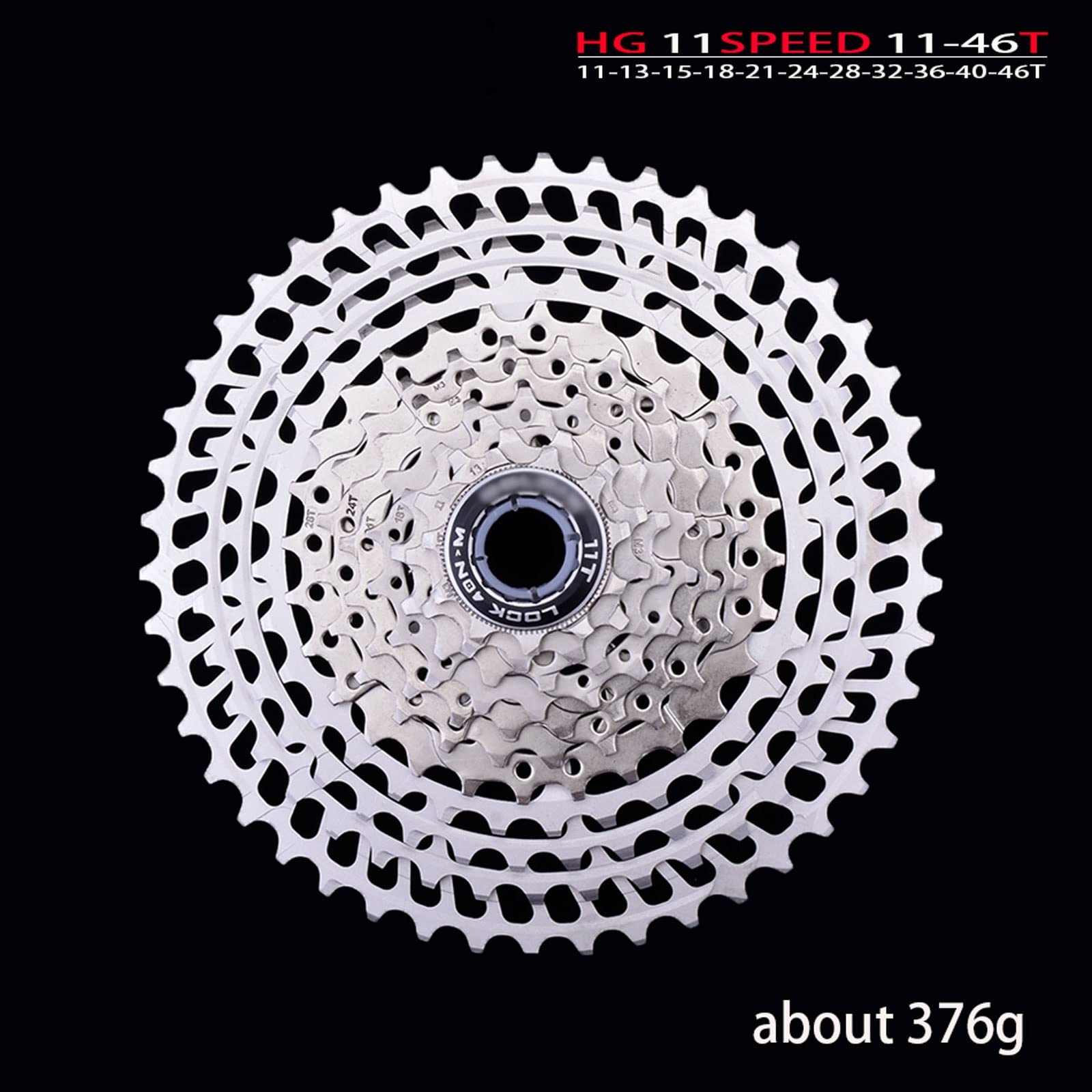 11-Speed 11-46T Bicycle Freewheel - Lightweight Aluminum Alloy CNC Bike Cassette for Mountain Bikes | Durable 10/11/12 Speed Anti-Chain Flywheel | Perfect for Trail Riding, Commuting & Performance Cycling