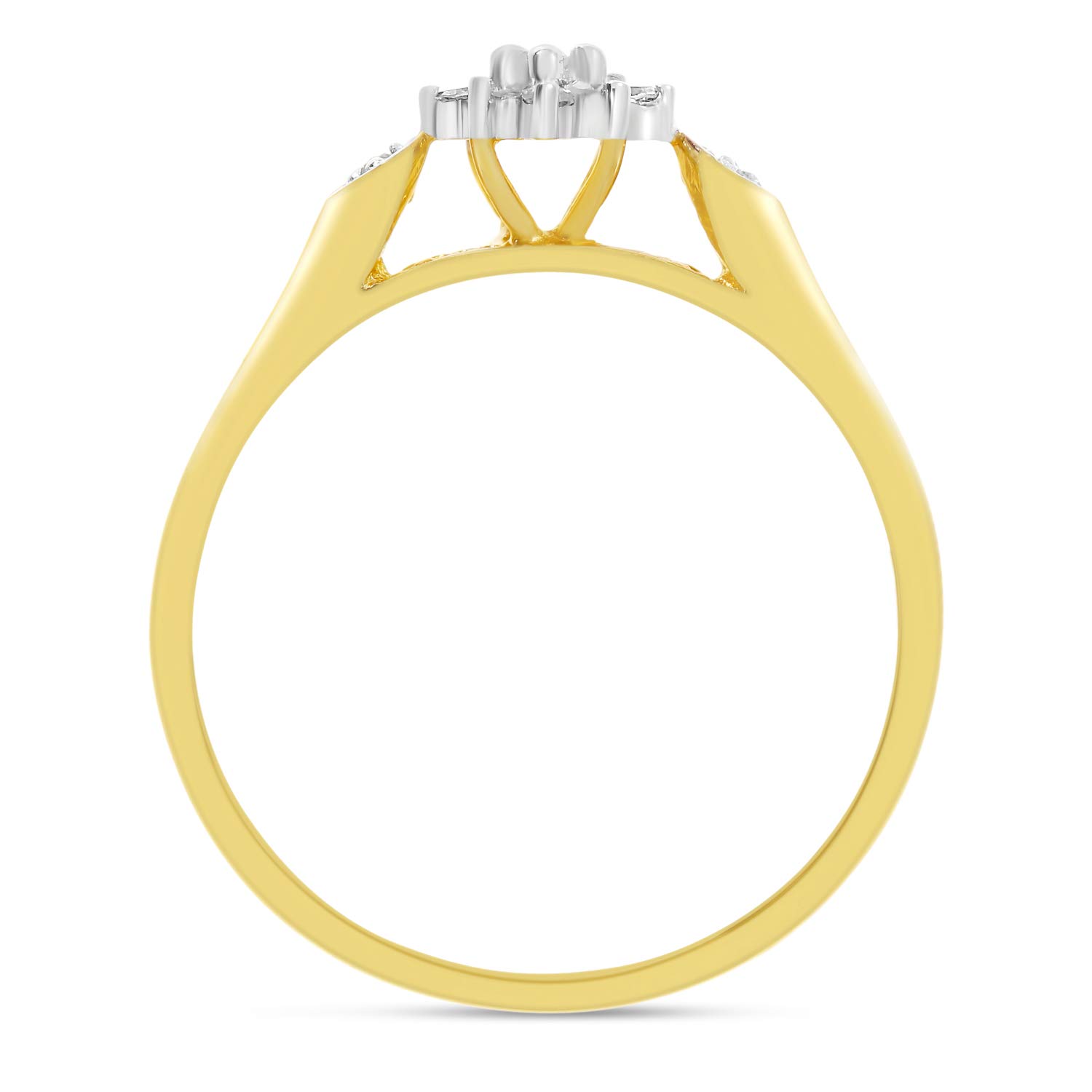 10K Yellow Gold Diamond Cluster Ring for Women - Elegant Wedding, Engagement & Anniversary Jewelry Gift - Perfect for Special Occasions & Everyday Wear