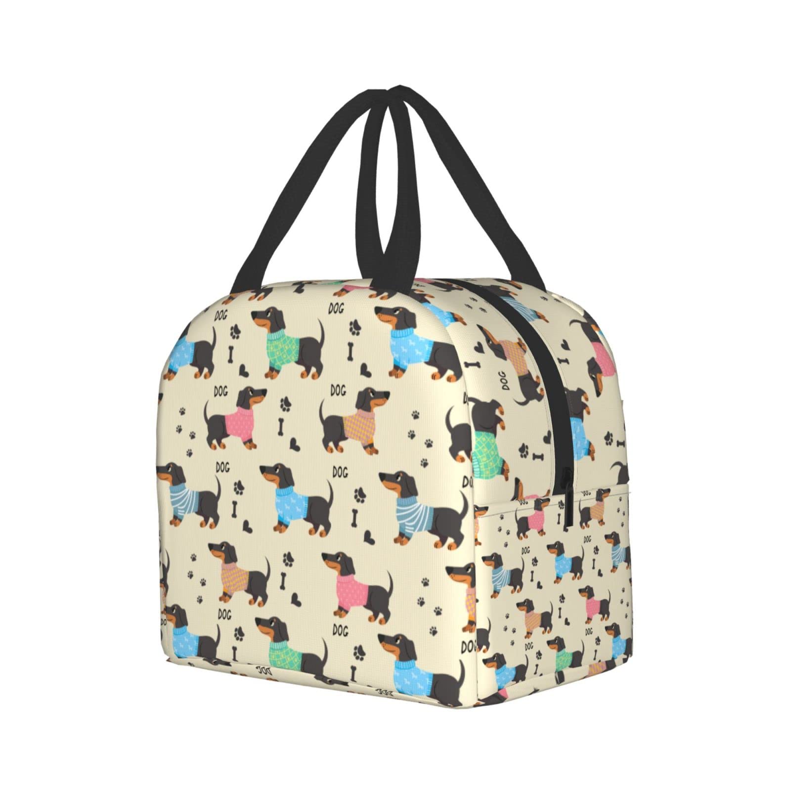 Insulated Dachshund Lunch Box for Women & Men - Reusable Washable Cooler Tote Bag for Office, Work, Picnic & Beach - Lightweight Meal Prep Container for Daily Use & Outdoor Activities