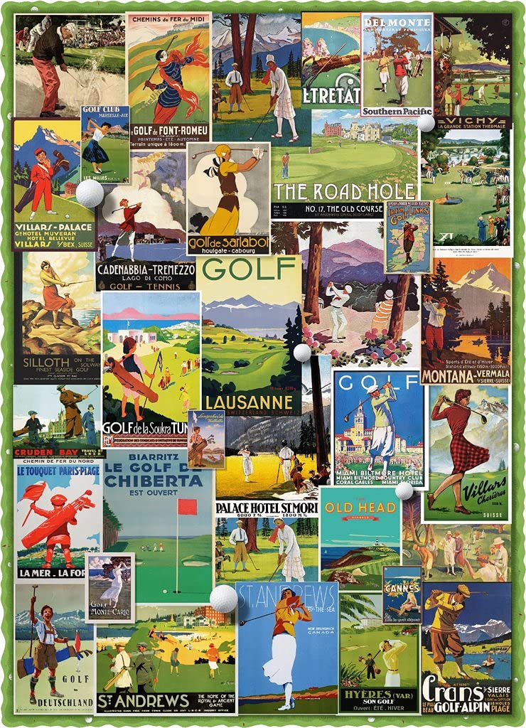 Premium 501-Piece Wooden Jigsaw Puzzle for Adults - Vintage Golf Poster Design - Handcrafted in USA | Perfect for Relaxation, Family Game Nights & Home Decor