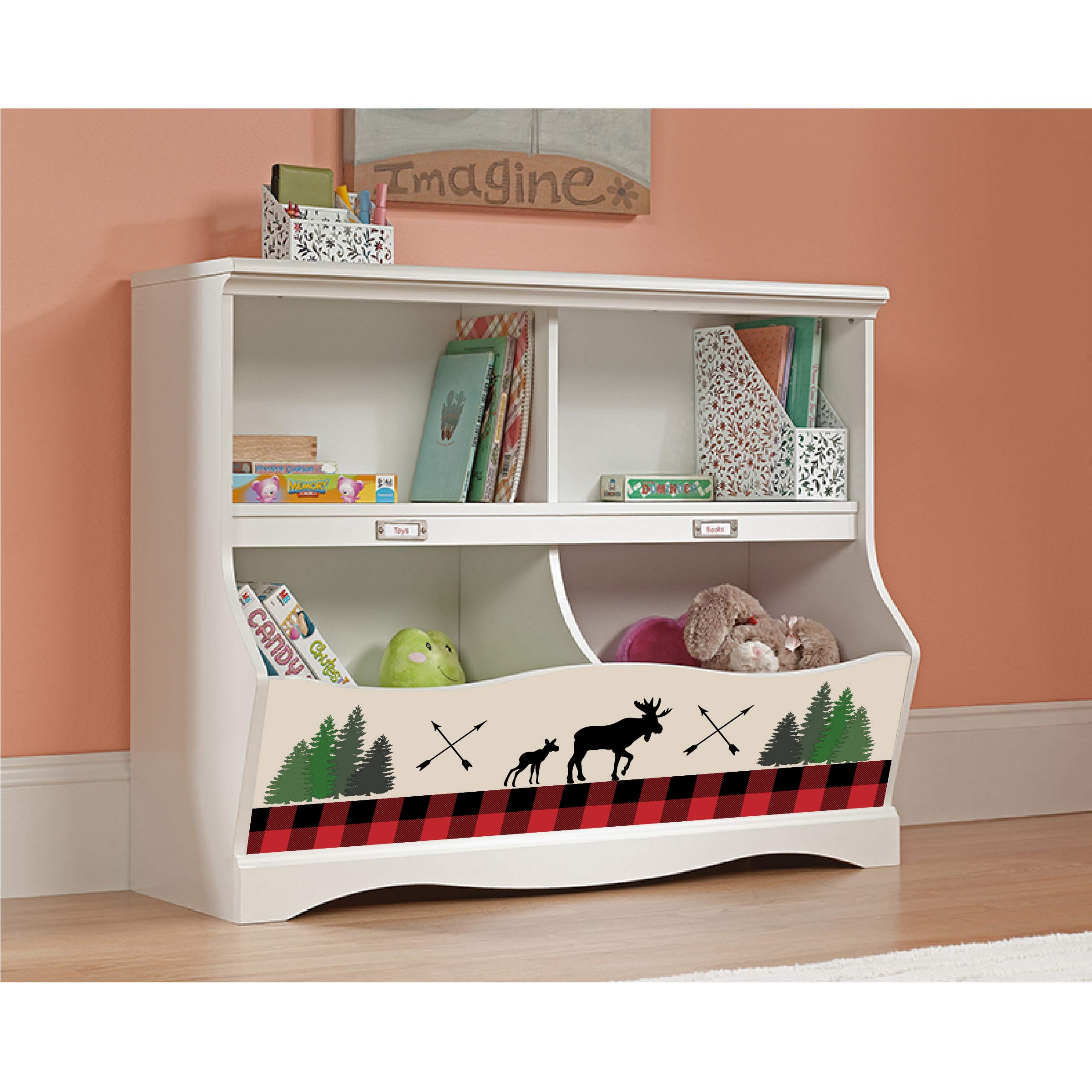 LifeSong Milestones Bookcase Footboard with Cubbyhole - White Kids Book Storage Organizer & Toy Shelf for Nursery, Playroom, Bedroom - Perfect for Organizing Books, Toys and Decor in Children's Rooms
